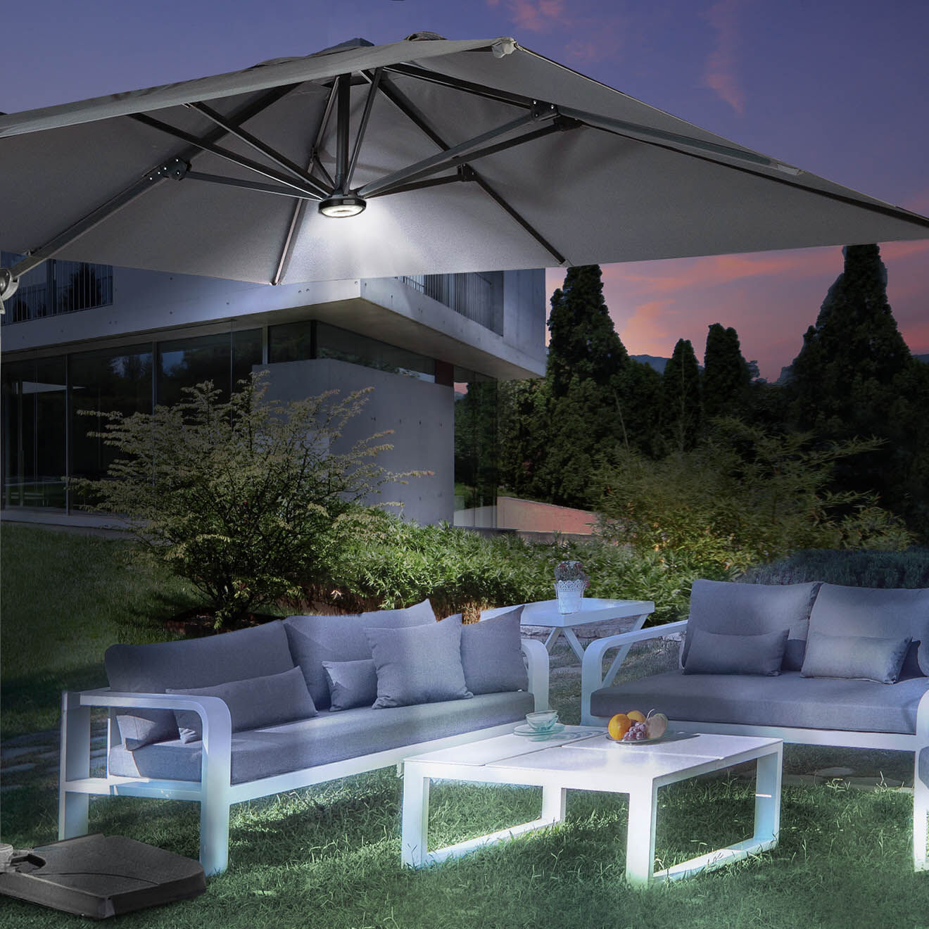 Pratik Garden Kit LED pour parasol 360° noir - 120 cm