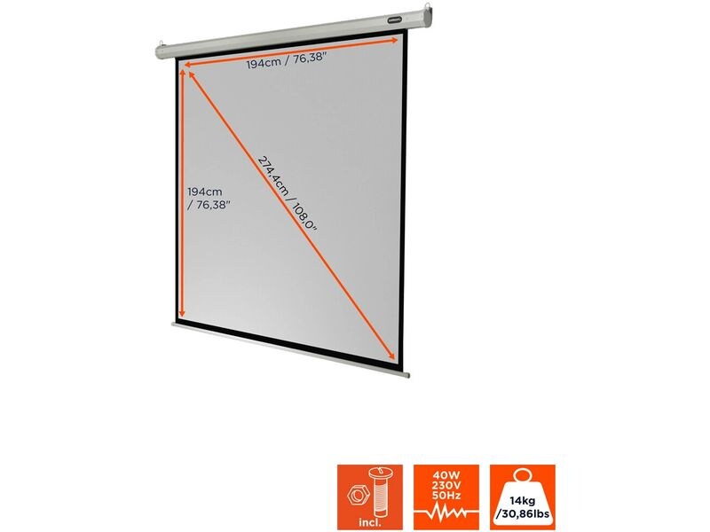 Celexon Motorleinwand Eco 200X200cm 1:1 Leinwand Motor Economy 200 x 200 cm