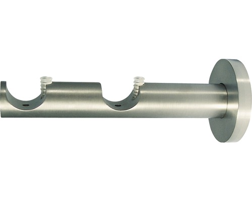 Dubbele wandbeugel voor Rivoli, RVS-look, Ø 20 mm, 12 cm lang