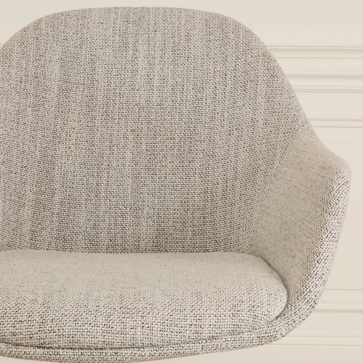 Barkruk Nino-Mae grijs beige gemêleerd - wit onderstel 75 cm