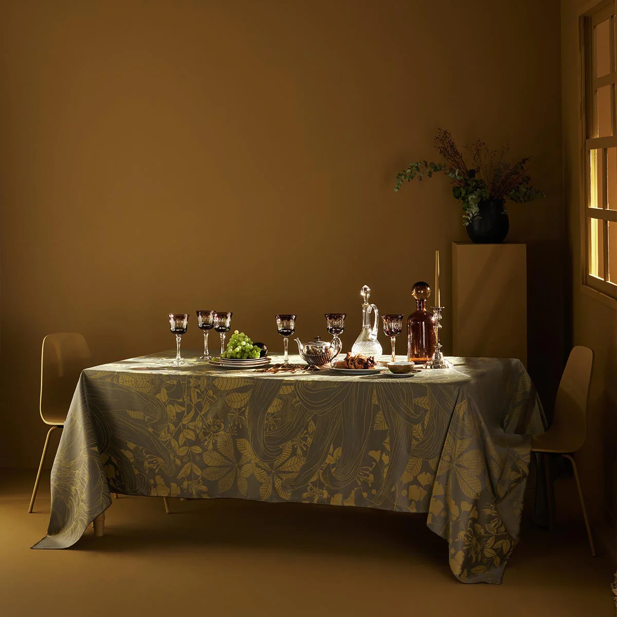 Nappe antitache déperlant pur coton or 180X310 Garnier Thiebaut