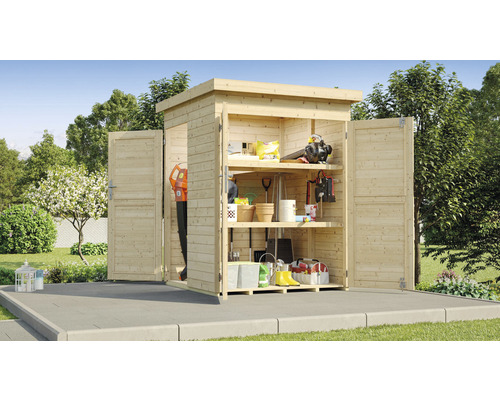 Weka tuinberging Q 415 inclusief vloer, 164,4 x 164,4 cm, naturel