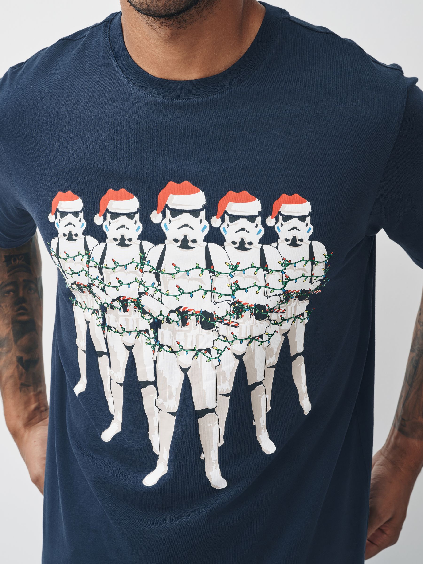 Marineblauw Stormtrooper - Normale Pasvorm - Kerstmis T-shirt met grafische print