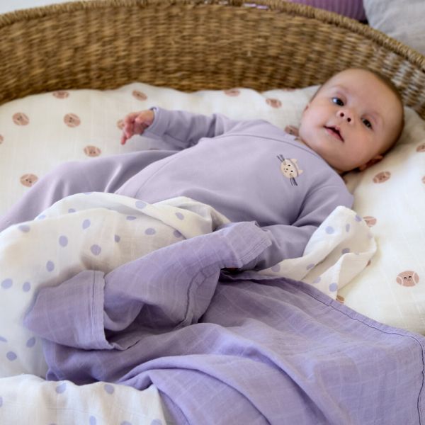 Lässig Tiny Team Swaddle - 3 Stuks - 80 x 80 cm - Heavenly Soft - Pastel Lilac
