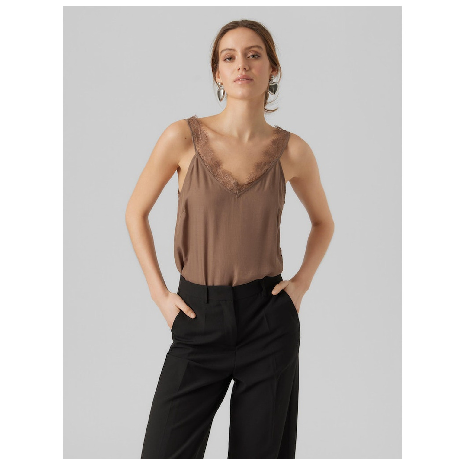 Vero Moda VMINA LACE SINGLET TOP WVN