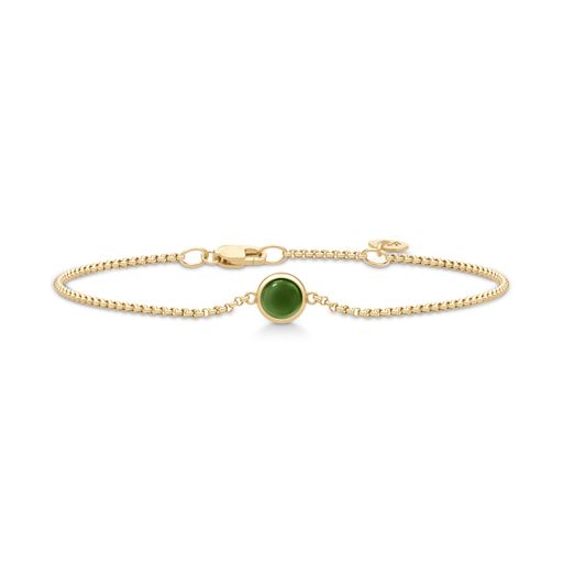 Julie Sandlau Primini Armbånd, Gold/Moss Green, 16,5-18 cm