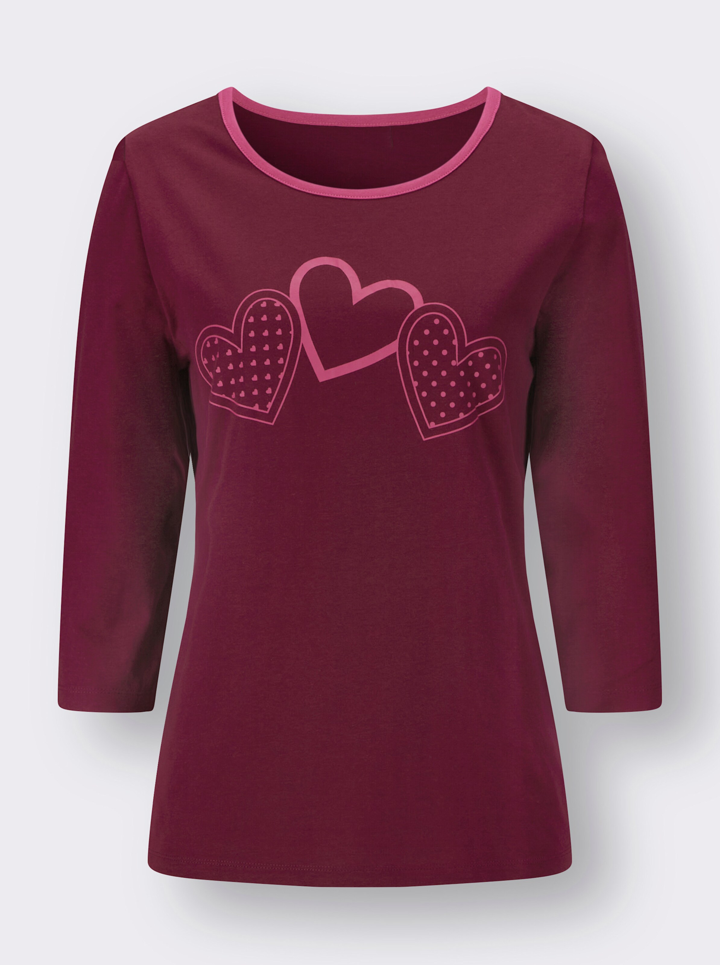 34-Arm-Shirt mit Herz-Motiv