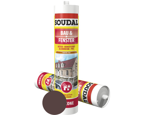 Soudal 1K bouw- & raamsilicone teak 300 ml