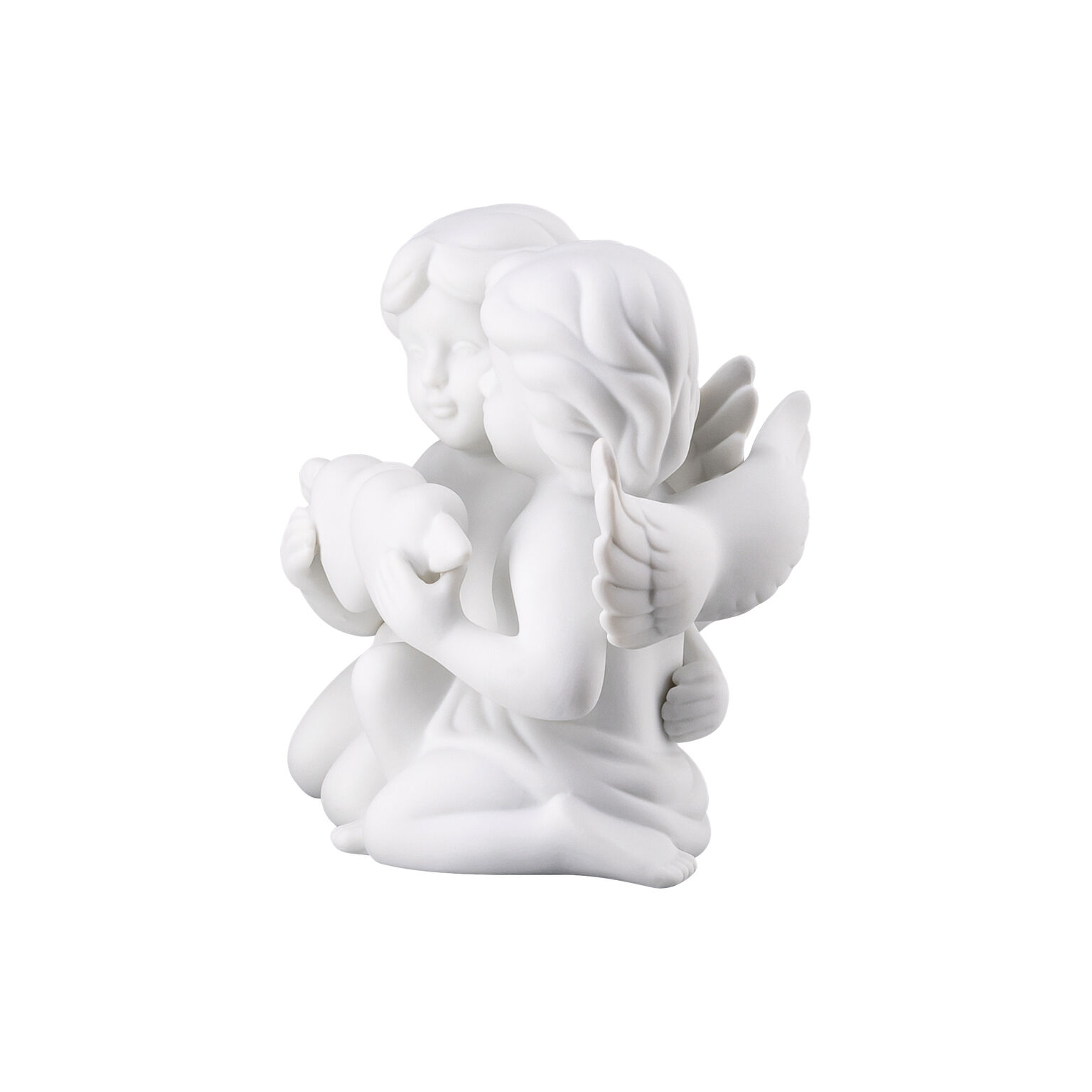 Angels Weiss matt Engelpaar mit Herz