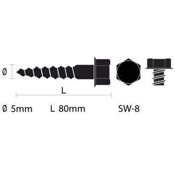 KARWEI houtdraadbout M5x80 mm 3 stuks