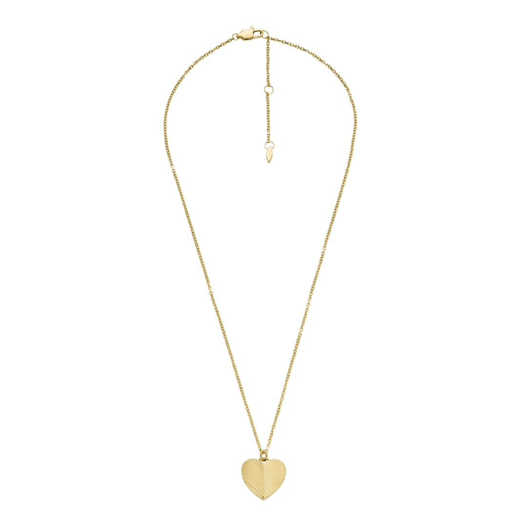 Fossil Halskette Harlow Linear Texture Heart Goldig