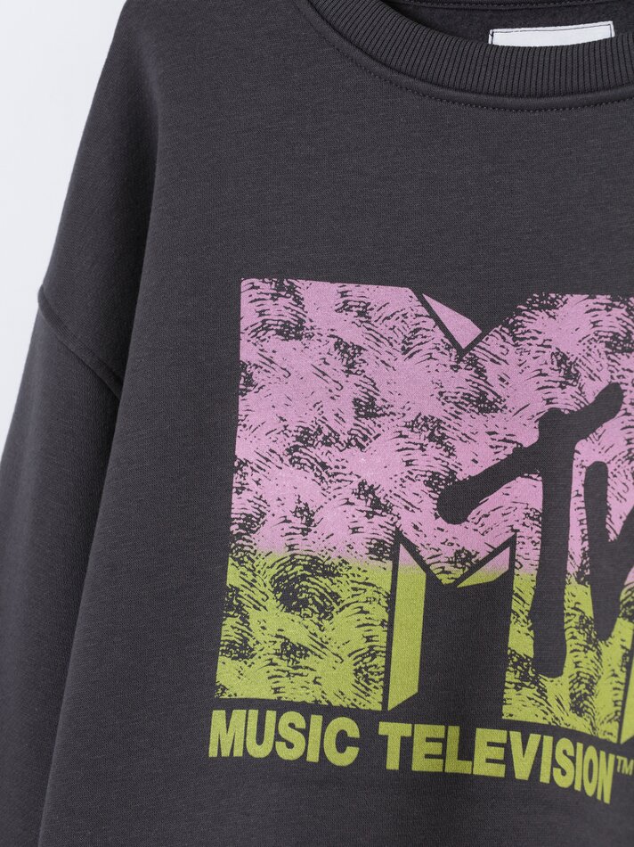 Moletom estampado MTV 2023 Viacom - Cinza