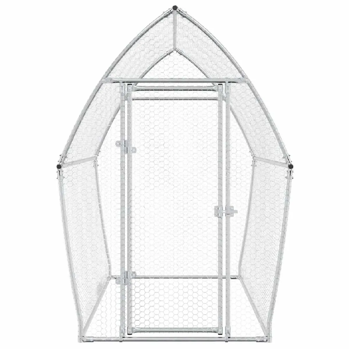 vidaXL Cage poules 200x105x182 cm argentée
