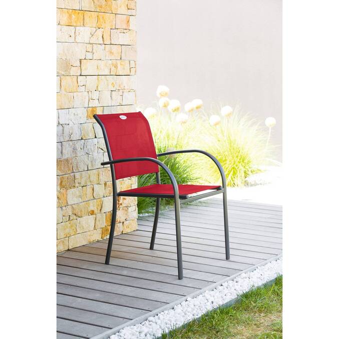 Fauteuil de jardin empilable PIAZZA Grenade & Graphite