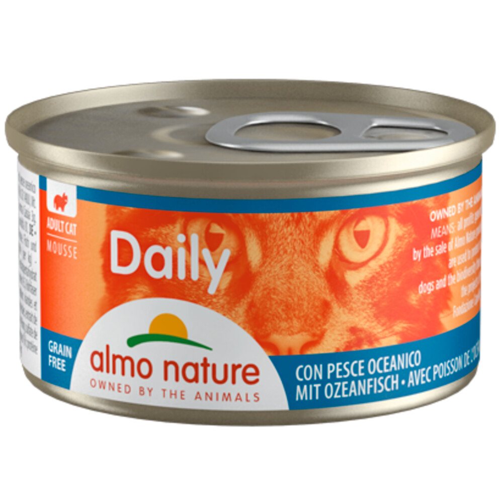 24x Almo Nature Daily Menu Mousse Kattenvoer Nat Oceaanvis85 gr