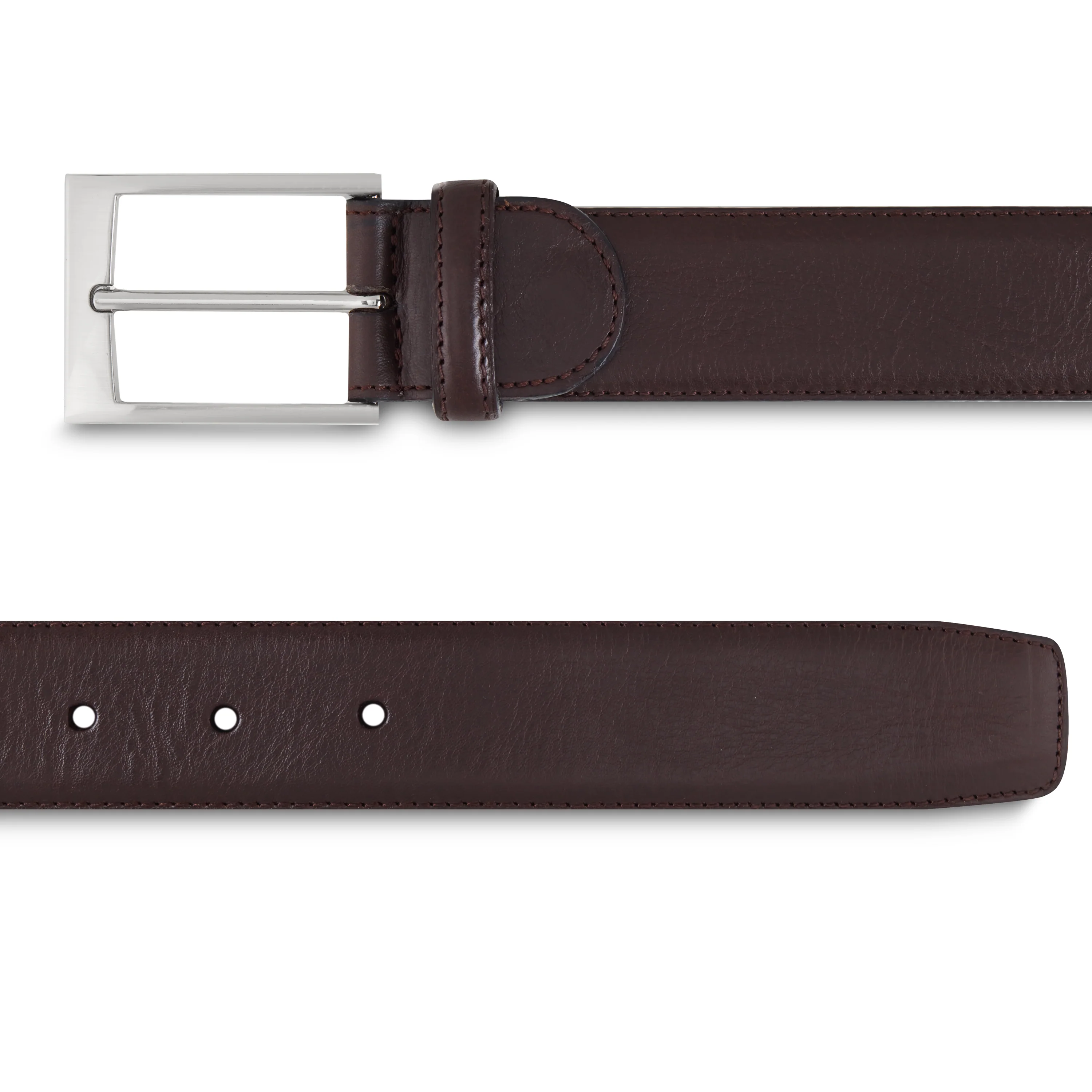 Ceinture homme en cuir grainé marron