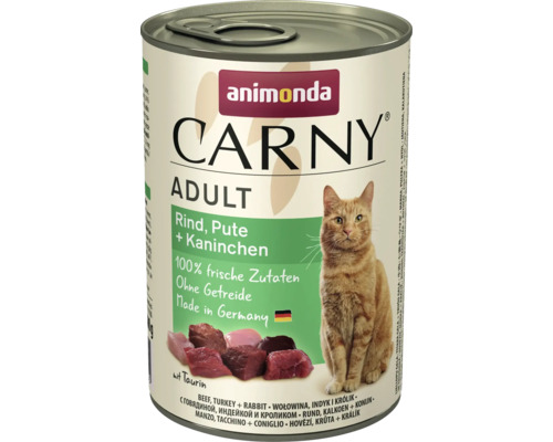 Animonda Carny Adult natvoer voor katten, rund, kalkoen + konijn, 400 g