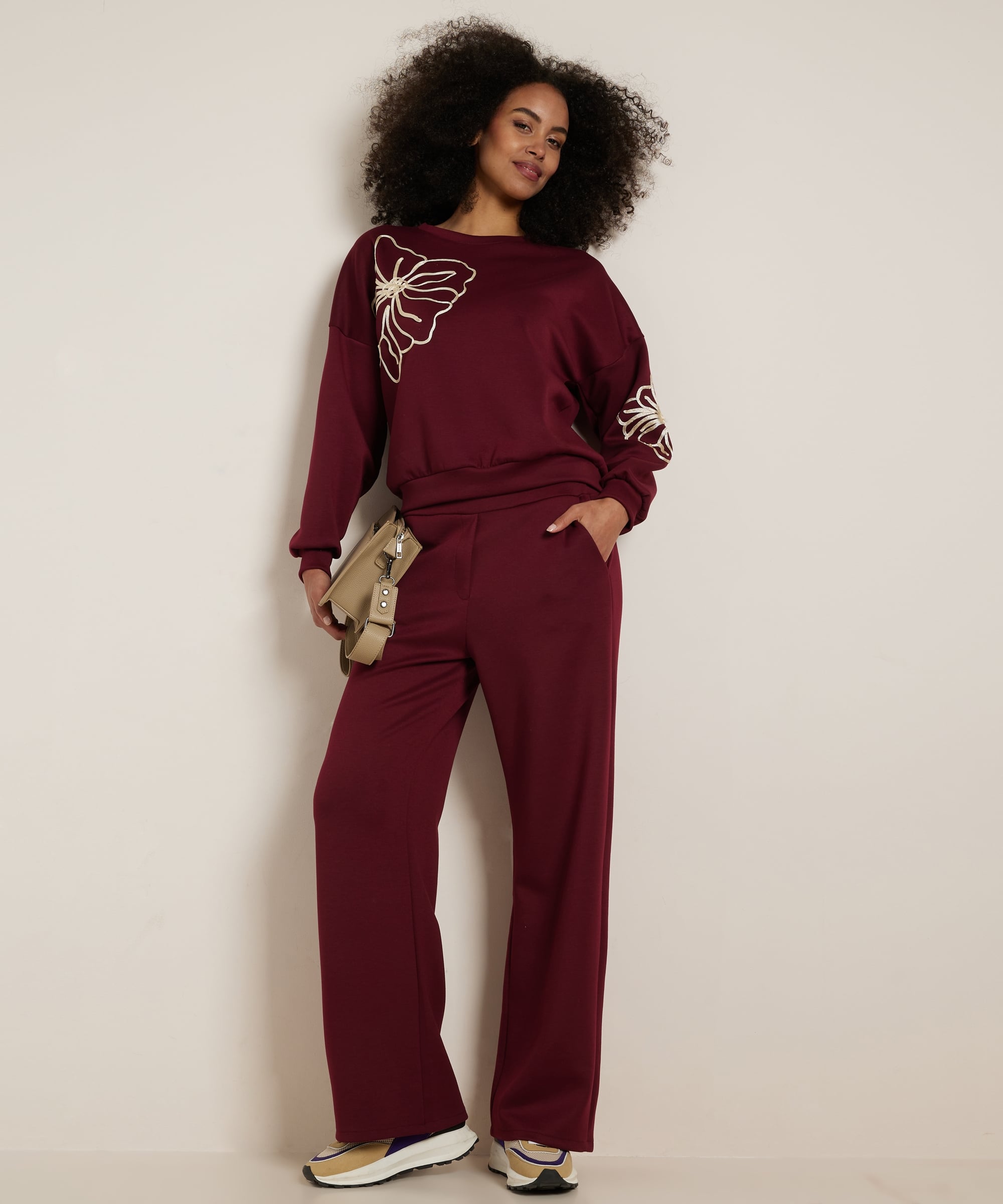 wide fit broek soft jersey