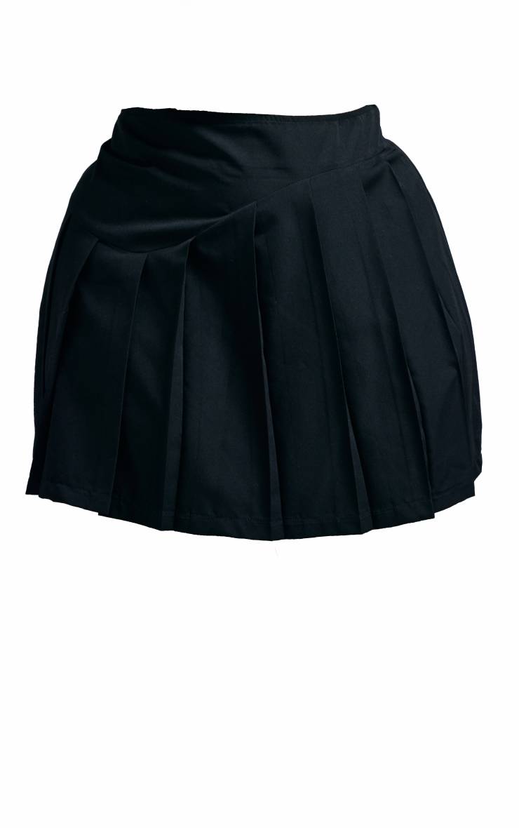 Noir Jupe Mini Plissée Grande Taille