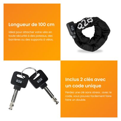 Cadenas pour vélos électriques et vélos - Cadenas pour vélo avec deux clés