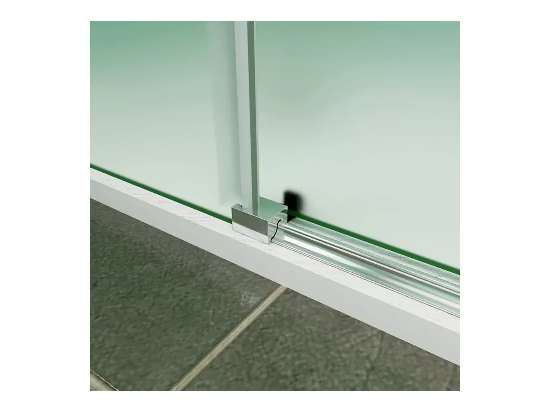 Porte de douche coulissante 140x195cm verre sablé installer à gauche, porte de douche en 8mm verre anticalcaire