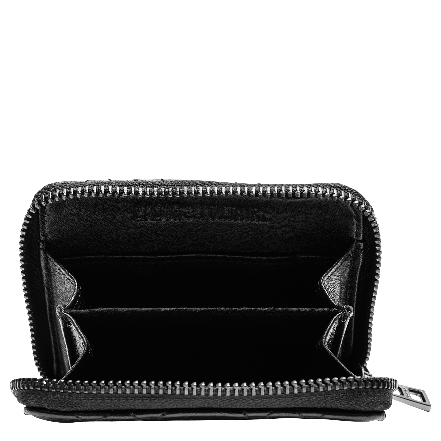 MINI ZV - Porte-monnaie en cuir matelassé | Noir