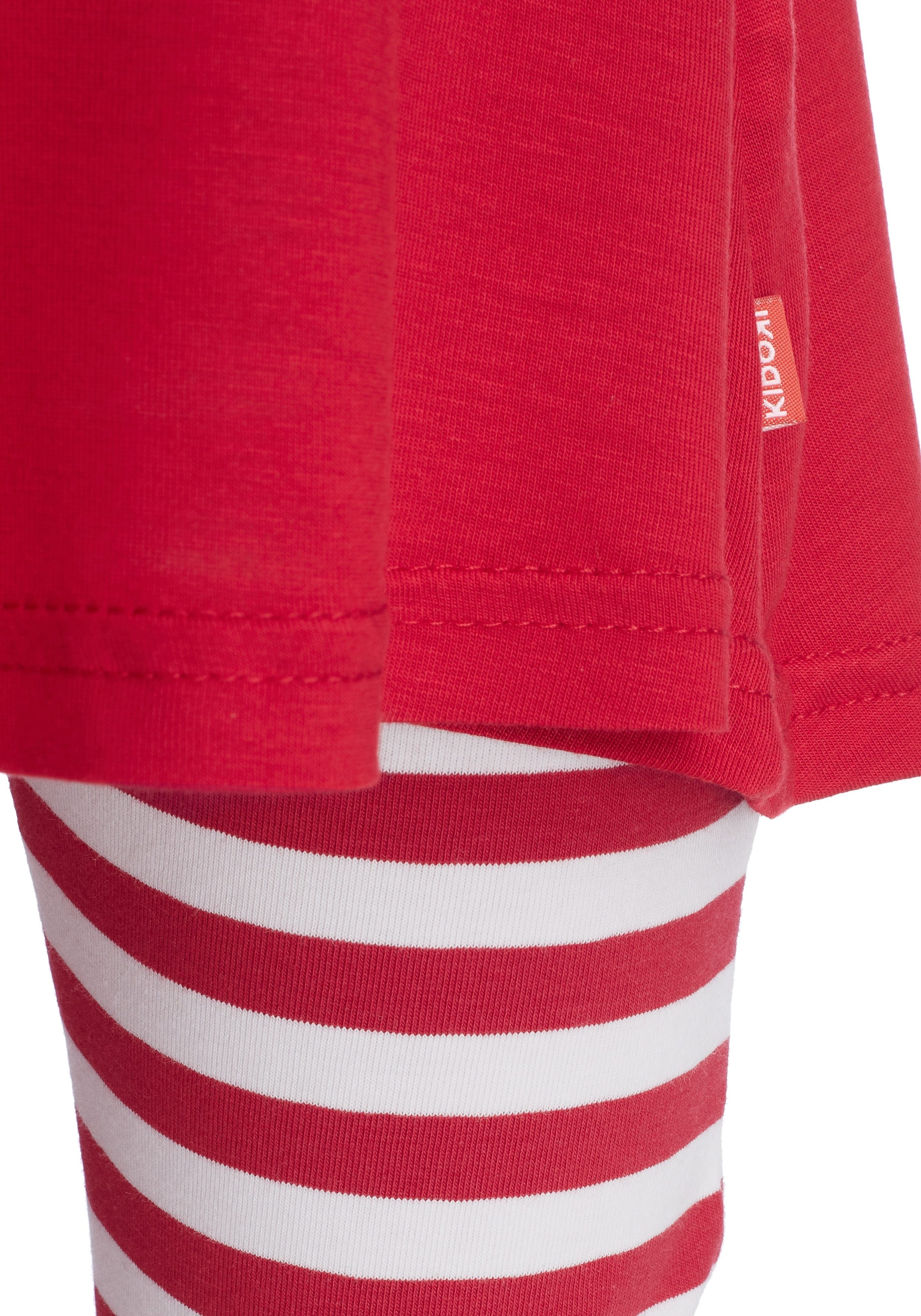 KIDSWORLD Kleid, Leggings & Haarband »3tlg. Set: Kleid, Capri und Haarband geringelt«, 3 Stk. Capri und Haarband maritim geringelt