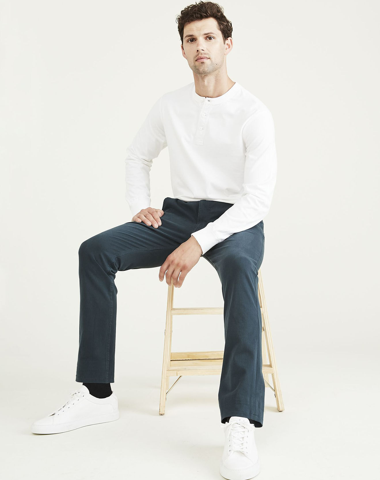 Dockers Pantalon Smart 360 Flex Alpha Skinn bleu/gris