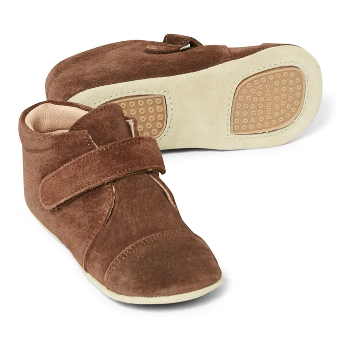 Petit Nord Chaussons Scratch | Chocolat