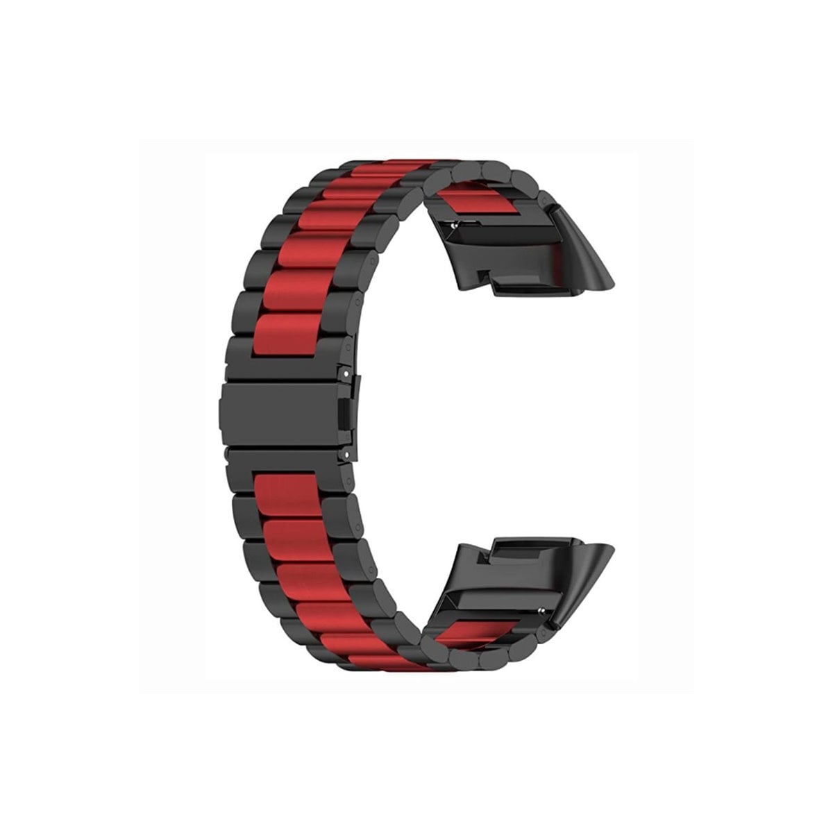 Armbånd rustfritt stål Fitbit Charge 5 - Svart/rød