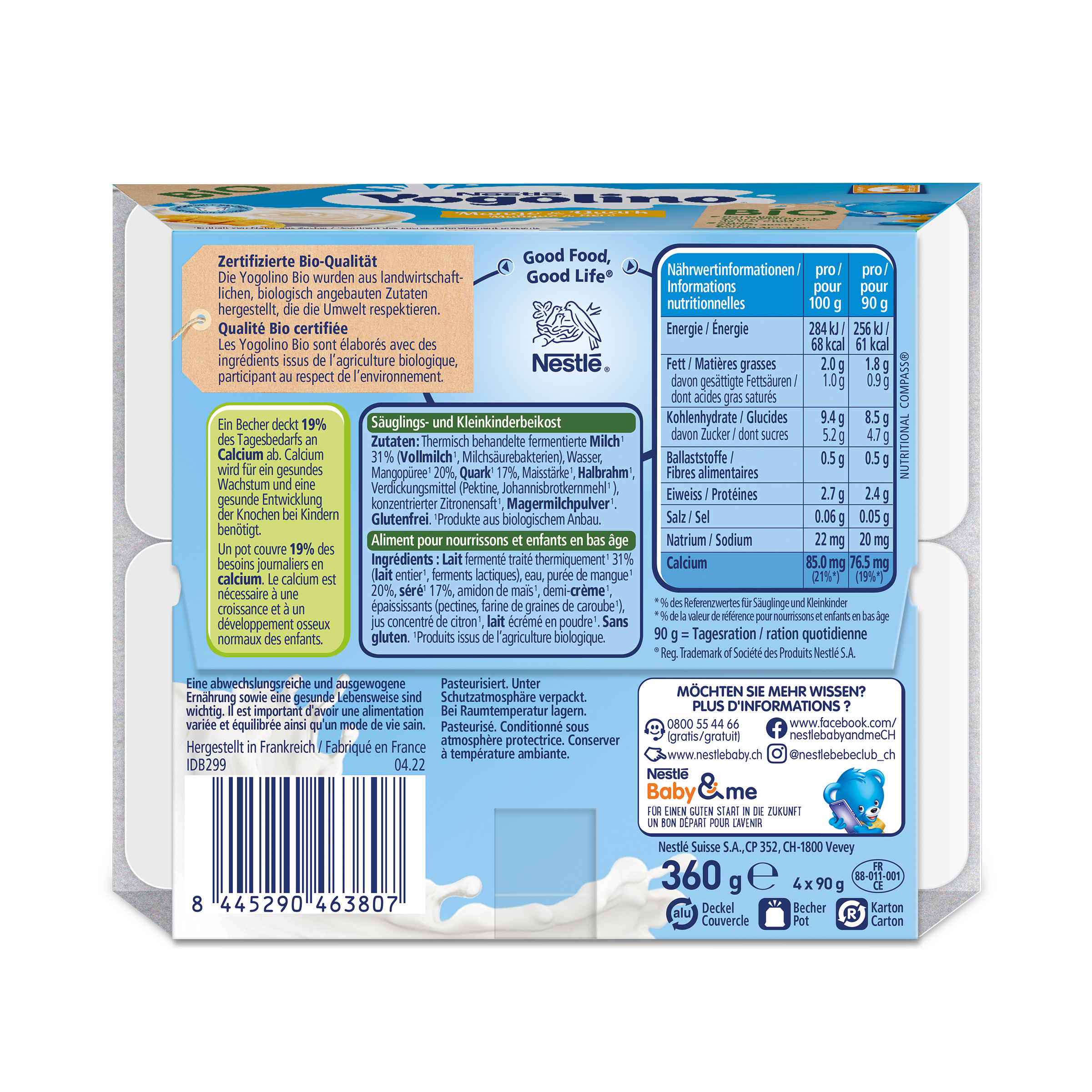 NESTLE Yogolino Bio Mango Quark 6 Monate 90 g