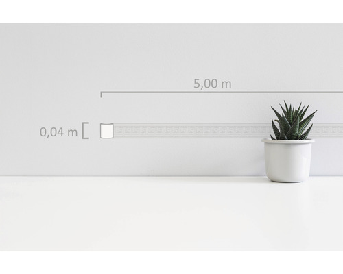 Zelfklevende rand 9360-31 Alleen Rand Geometrisch wit 5 m x 4 cm