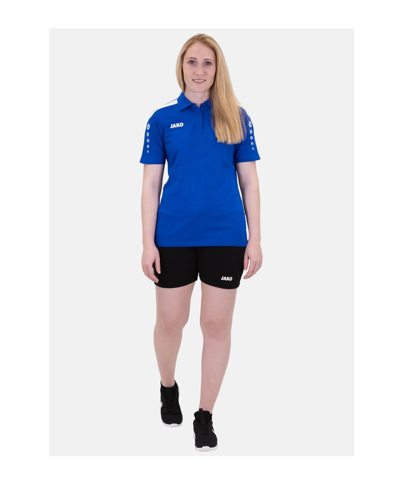 JAKO Power Poloshirt Damen Blau Weiss F400