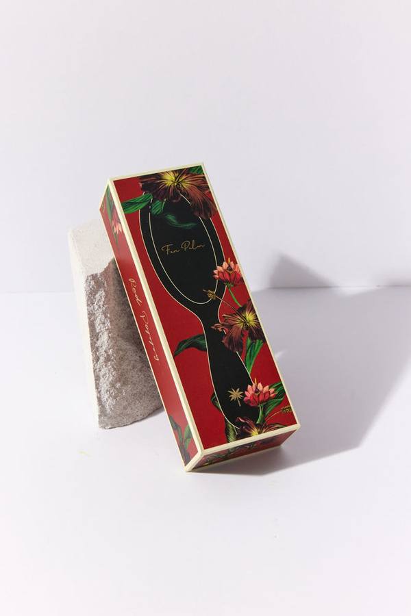 Fan Palm Hair Brush Red Poppy Medium