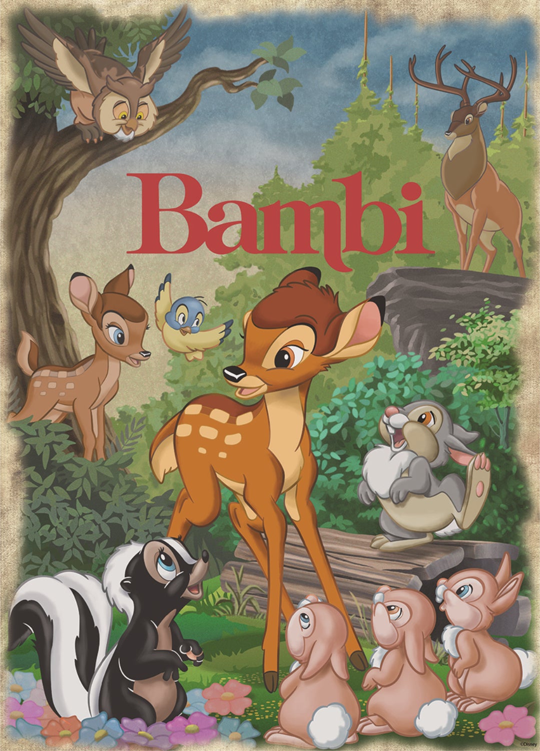 Jumbo puzzel Disney Bambi 50 x 70 cm 1000 stukjes