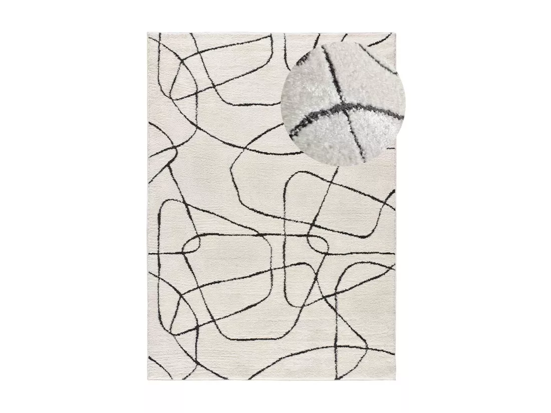 Tapis intérieur - géométrique - blanc - 140 x 200 cm - BLANCHE