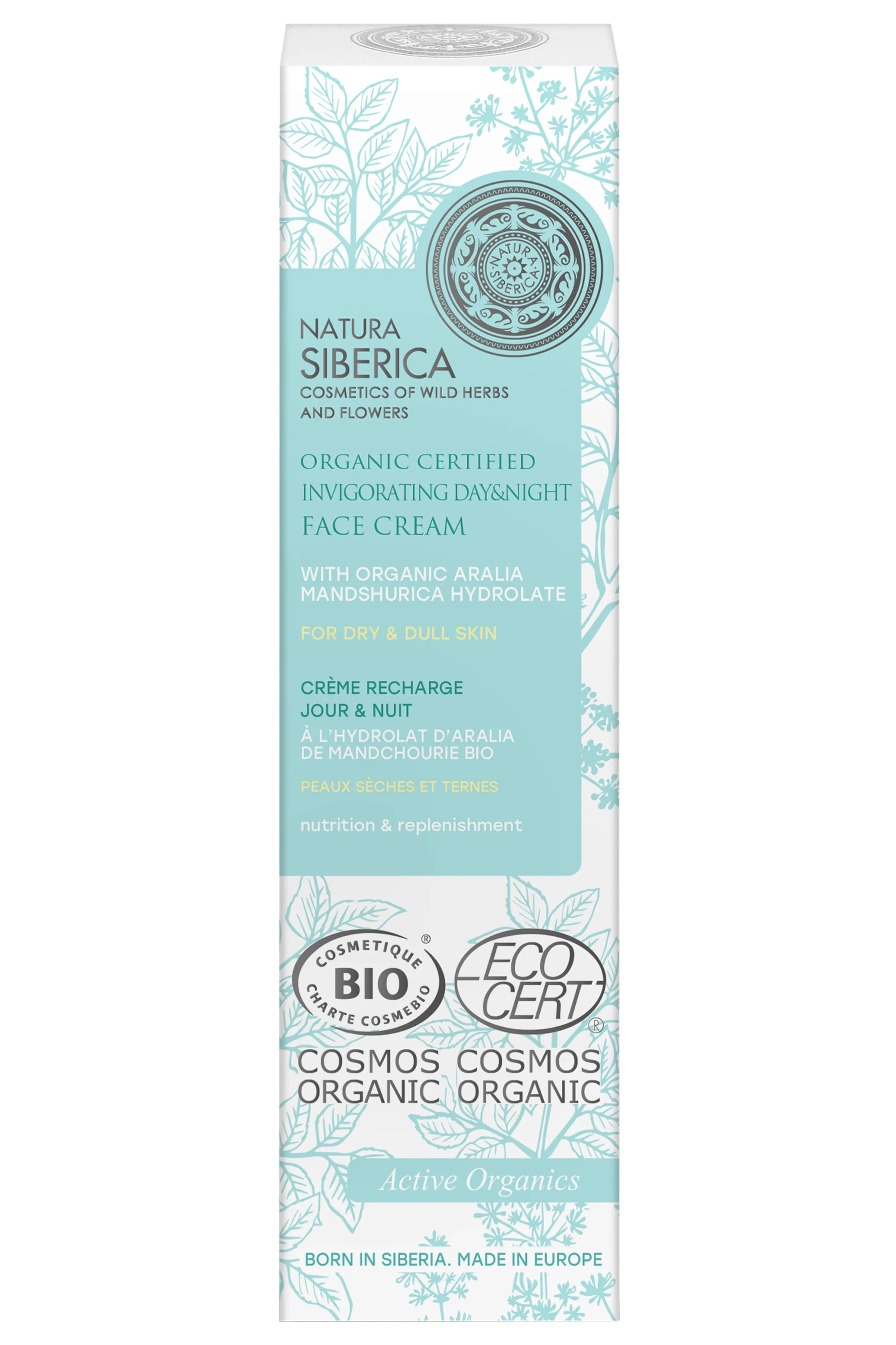 Natura Siberica Crème recharge jour et nuit Bio à l’Aralia de Mandchourie-50 ml
