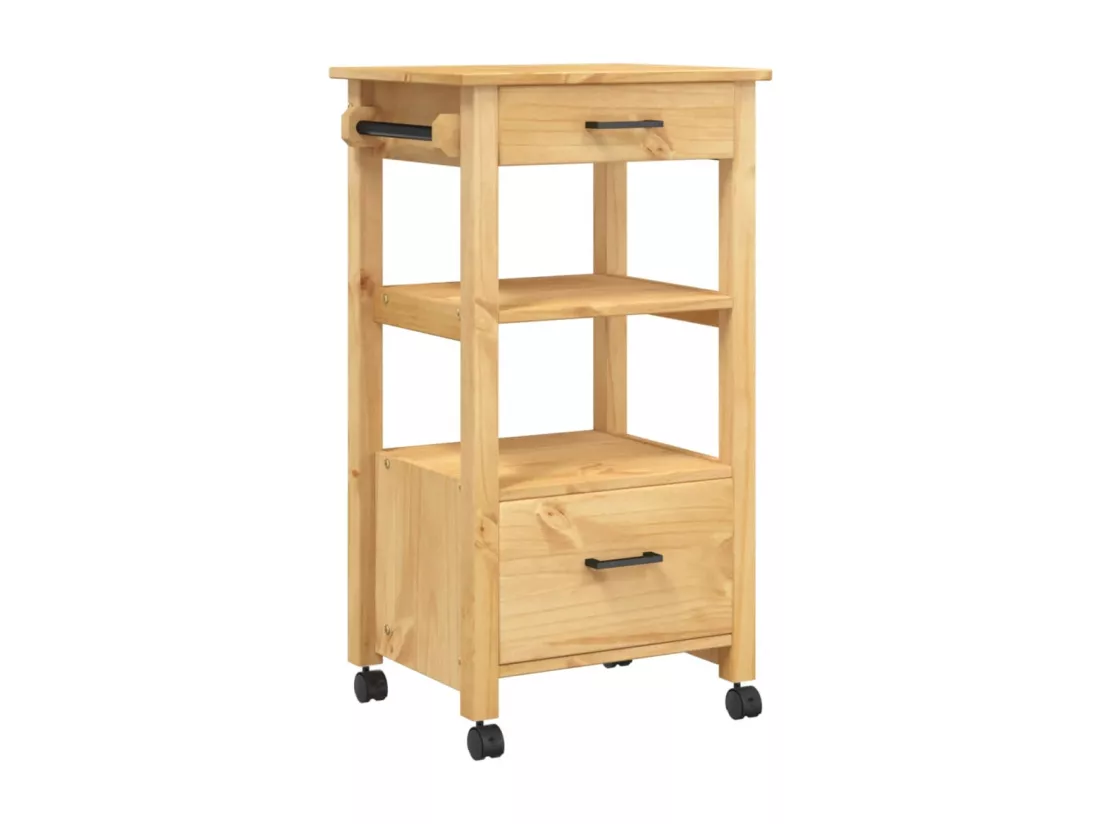 Chariot de cuisine MONZA 48x40x90 cm bois massif de pin