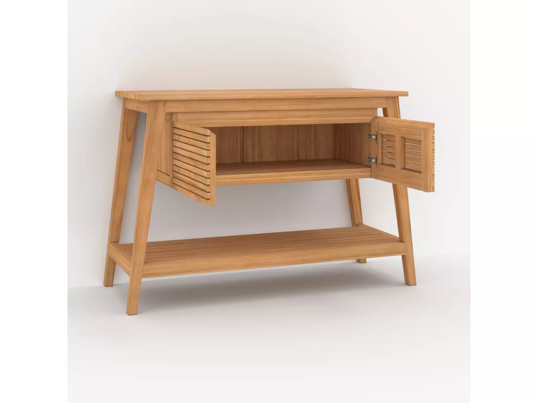 Meuble de salle de bain en bois de teck 120 cm - César