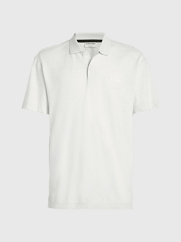 Camisa polo em mistura de linho