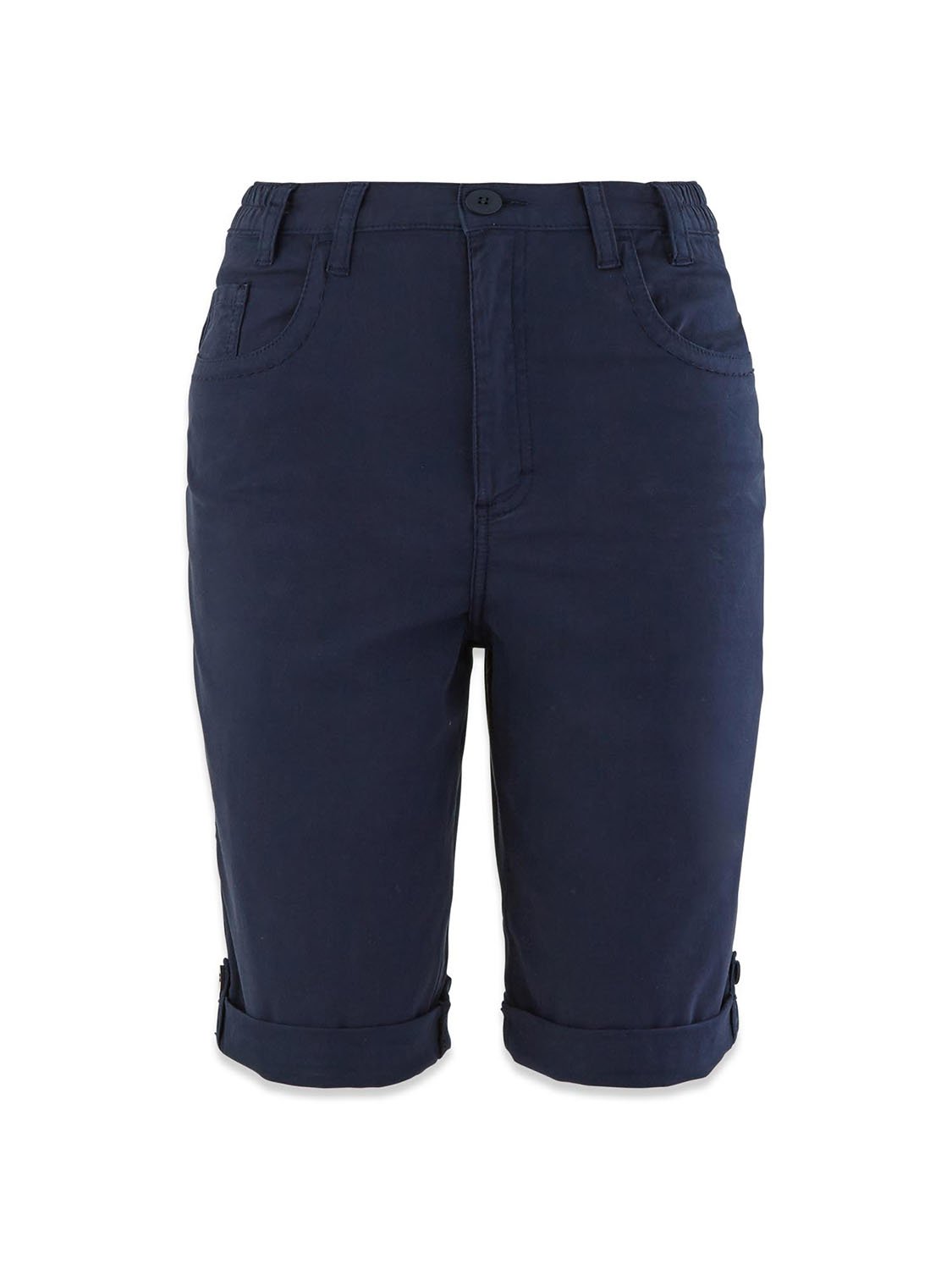 Bermuda Femme Ceinture Elastiquée Marine