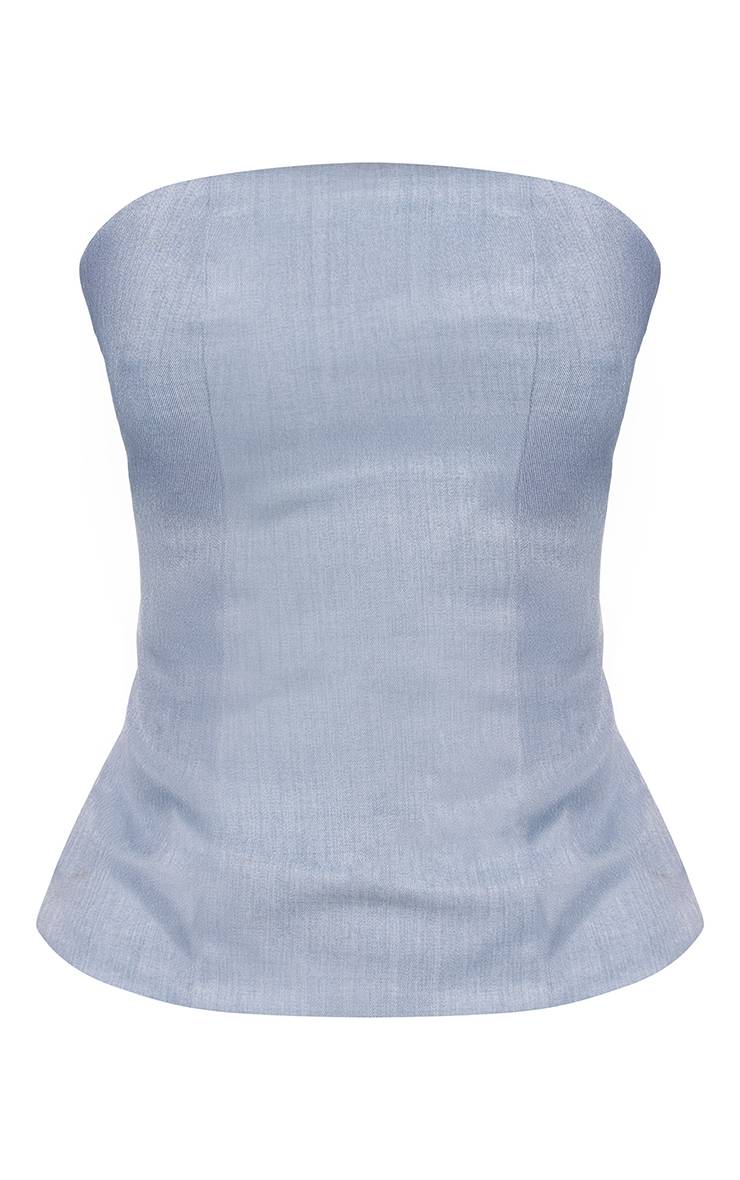 Bleu Pâle Haut Bandeau Tailleur Coordonné