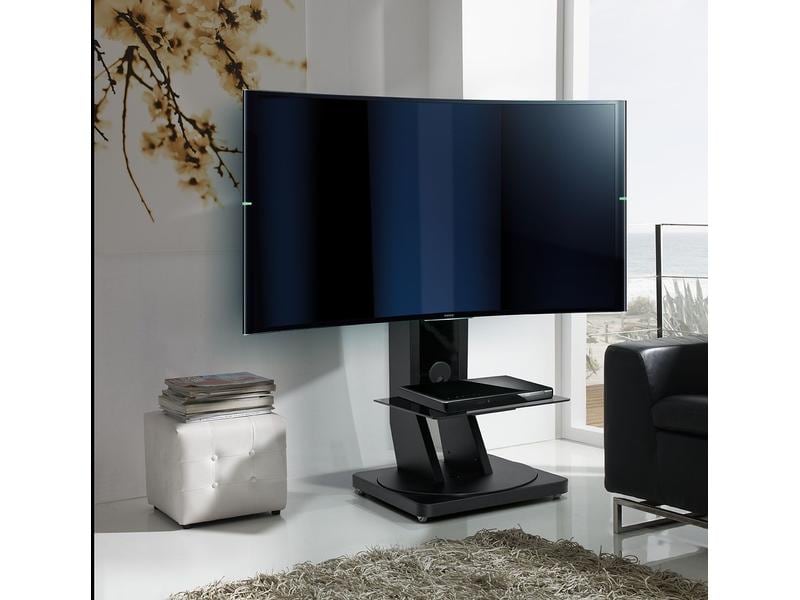 PureMounts TV-Trolley GI-PM-140S Schwarz Höhenverstellbarer, schwenkbarer TV-Standufss bis 75