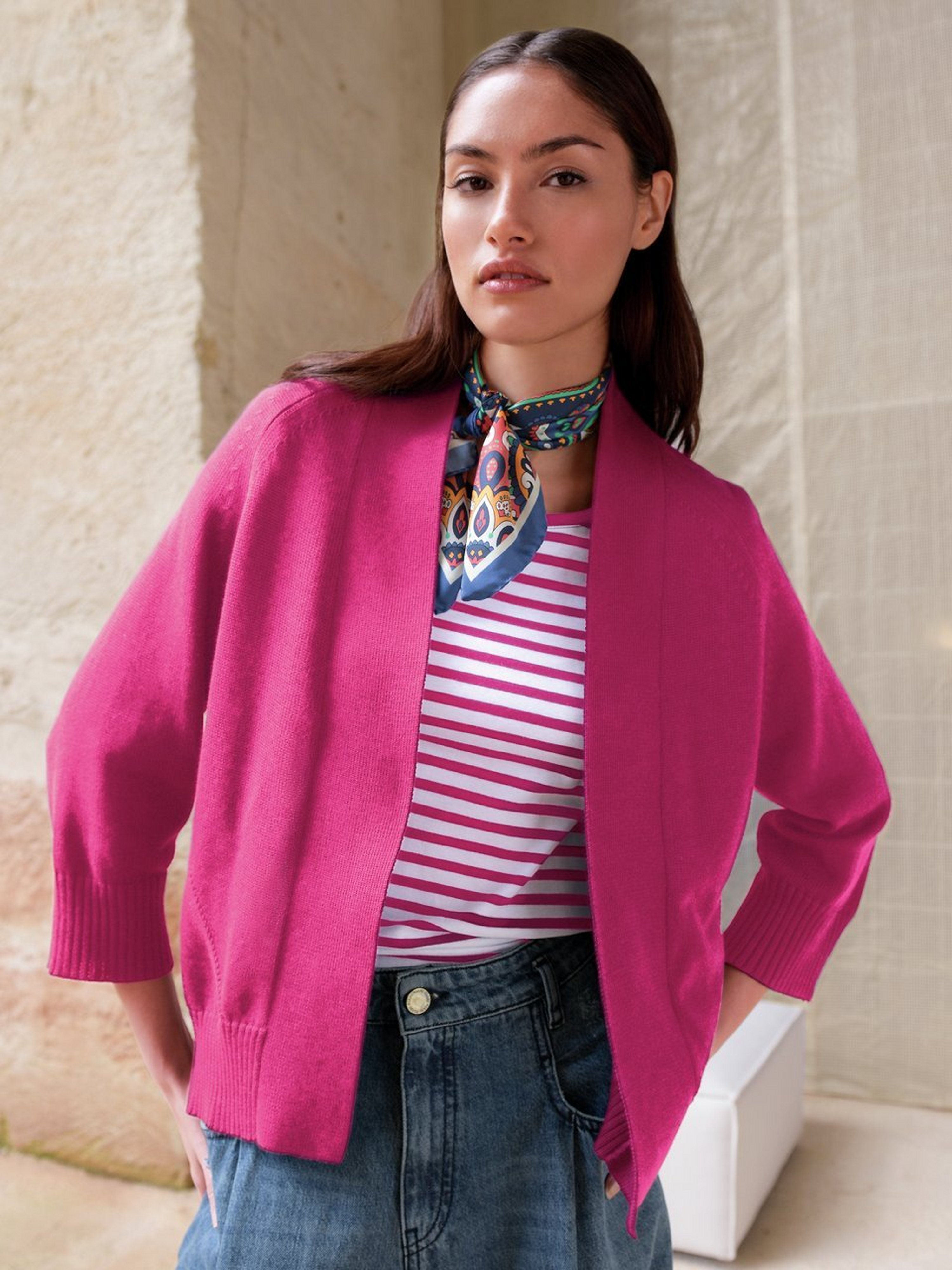 Strickjacke mit 3/4-Arm