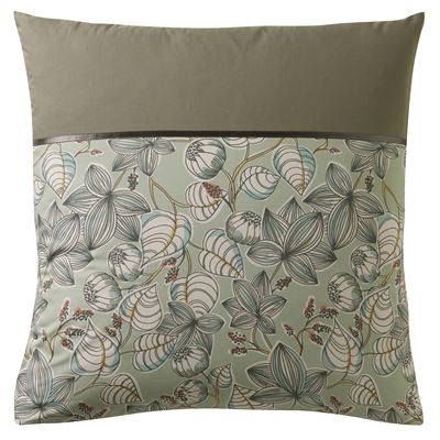 Linge de lit percale motif feuilles - BECQUET CRÉATION