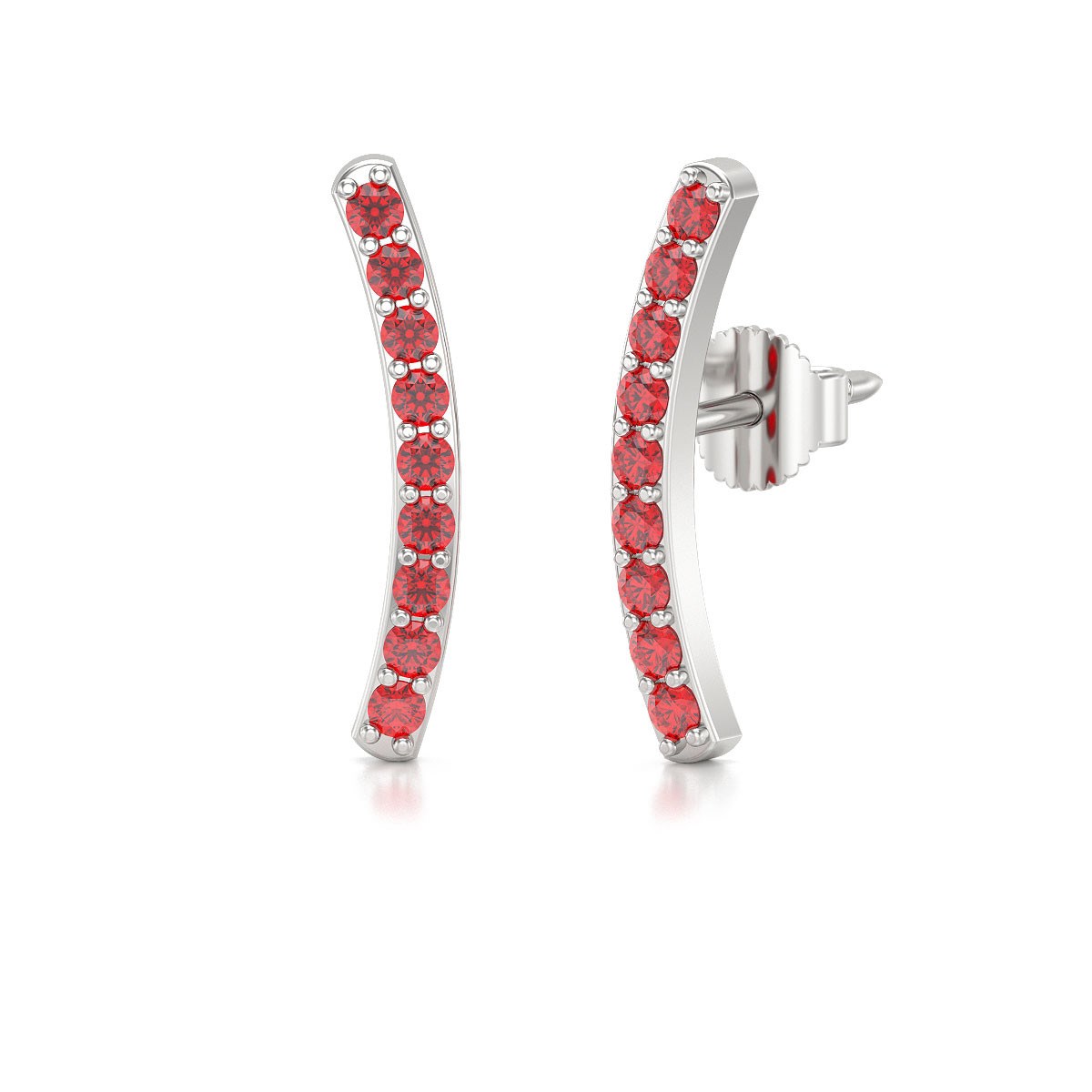 Boucles d'oreilles ADEN Rubis sur Argent 925 1.292grs