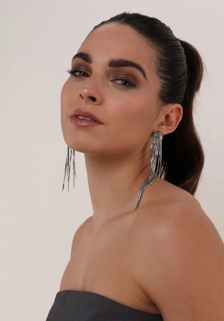 NOTRE-V zilveren notre-v oorbellen earring long