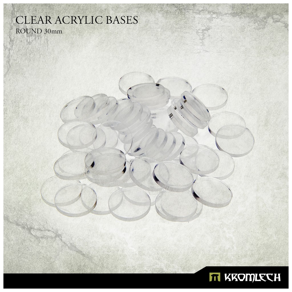 Clear Acrylic Bases: Round 30mm (40)