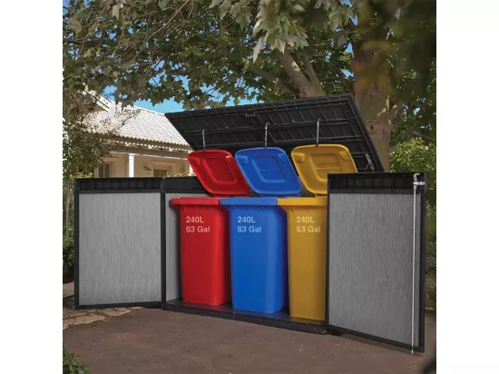 Abri de jardin en résine BROSSIUM - 2100L - Gris / Grande Store 2020 L - Design rustique et durable