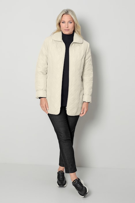 Steppjacke, figurumspielend, Hemdkragen, Langarm